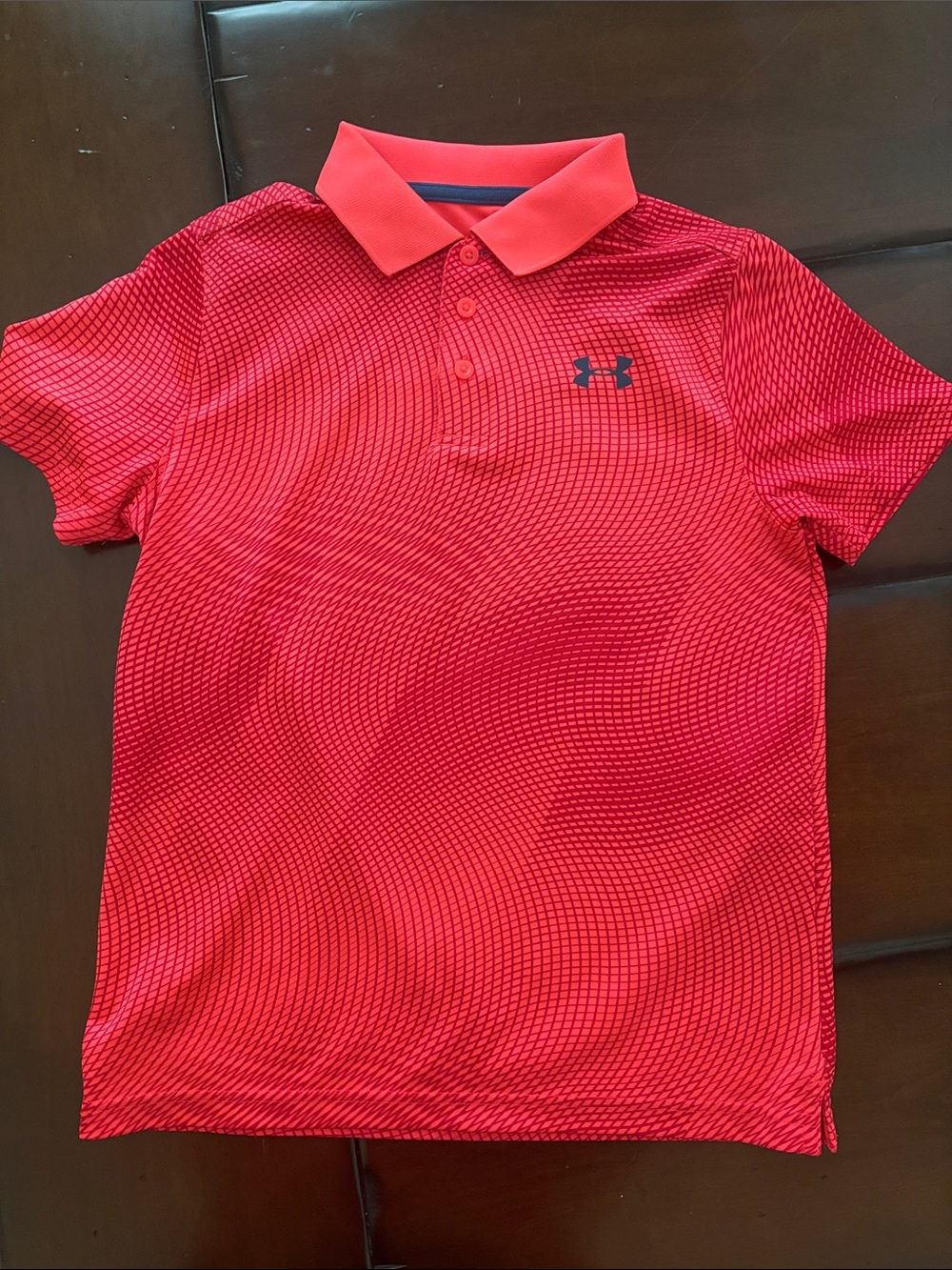 Boys Under Armour Red Printed Performance Polo heatgear